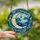 Celestial Art Lovers' Tiffany Stained Glass Pale Cream Teal Blue Moon Nebula Mosaic Stained Glass Suncatcher - 2