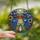 Whimsical Sci-Fi Enthusiasts Vibrant Stained Glass UFO Raccoon Floral Mosaic Jewel Tone Landscape Stained Glass Suncatcher - 2