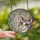 Cat Lovers' Curious Lavender Cat Emerald Eyes Stained Glass Swirling Leaf Mosaic Art Stained Glass Suncatcher - 2