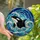 Ocean Lovers' Tiffany Stained Glass Orca Whale Breaching Ocean Mosaic Deep Black Blue Aqua Jewel Tones Edge-to-Edge Stained Glass Suncatcher - CduT4-MT2P