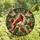 Art Lovers' Tiffany Stained Glass Cardinal Bird Jewel Tone Mosaic with Ruby Red, Emerald Green & Cream Patterns Stained Glass Suncatcher - 4