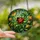 Nature Lovers' Intricate Tiffany Stained Glass Red Ladybug Emerald Green Leaf Amber Mosaic Stained Glass Suncatcher - Kk99lNsfrp