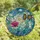 Floral Art Lovers' Edge-to-Edge Tiffany Stained Glass Orchid Daisy Star-Flower Mosaic Dark Blue Amethyst Stained Glass Suncatcher - 4