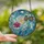 Floral Art Lovers' Edge-to-Edge Tiffany Stained Glass Orchid Daisy Star-Flower Mosaic Dark Blue Amethyst Stained Glass Suncatcher - 2