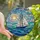 Ocean Lovers' Tiffany Stained Glass Sailboat Seascape Mosaic, Deep Blue Ocean Waves, Orange Sun, Pink Sky Hues Stained Glass Suncatcher - 1