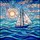 Ocean Lovers' Tiffany Stained Glass Sailboat Seascape Mosaic, Deep Blue Ocean Waves, Orange Sun, Pink Sky Hues Stained Glass Suncatcher - 7