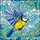 Nature Lovers' Vibrant Yellow Blue Tit Tiffany Stained Glass Mosaic, Sky Blue Royal Blue Abstract Jewel Tones Stained Glass Suncatcher - 7