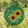 Art Lovers' Vibrant Tiffany Stained Glass Sunflower Heart Emerald Green Blue Amber Mosaic Stained Glass Suncatcher - QBjpGQi-xB
