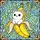 Whimsical Art Lovers' Stained Glass Chubby Cat Banana Tiffany Style Blue Yellow Green Mosaic Stained Glass Suncatcher - 7