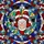 Holiday Enthusiasts' Whimsical Upside-Down Santa Stained Glass Ruby Red Sapphire Blue Emerald Green Geometric Mosaic Stained Glass Suncatcher - 7