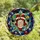 Holiday Enthusiasts' Whimsical Upside-Down Santa Stained Glass Ruby Red Sapphire Blue Emerald Green Geometric Mosaic Stained Glass Suncatcher - 4