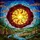 Art Lovers' Tiffany Style Stained Glass Sun Sky Mosaic Vibrant Yellow Red Orange Stained Glass Suncatcher - 7
