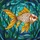 Aquatic Art Lovers' Glowing Tiffany Stained Glass Goldfish White Yellow Red-Orange Fins Underwater Mosaic Stained Glass Suncatcher - 7