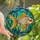 Aquatic Art Lovers' Glowing Tiffany Stained Glass Goldfish White Yellow Red-Orange Fins Underwater Mosaic Stained Glass Suncatcher - 1