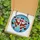 Holiday Enthusiasts' Joyful Dancing Santas Stained Glass Mosaic Red Blue Amber Jewel Tones Stained Glass Suncatcher - IYOCWAtnAM