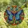 Nature Lovers' Tiffany Stained Glass Butterfly Jewel Tone Mosaic Floral Swirls Stained Glass Suncatcher - 4tSYfI8XbU