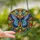 Nature Lovers' Tiffany Stained Glass Butterfly Jewel Tone Mosaic Floral Swirls Stained Glass Suncatcher - YHWrvSNQPP