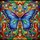 Nature Lovers' Tiffany Stained Glass Butterfly Jewel Tone Mosaic Floral Swirls Stained Glass Suncatcher - 7