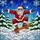 Unique Holiday Enthusiasts' Bold Red Green Blue Stained Glass Skater Santa Mosaic Stained Glass Suncatcher - 7