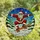Unique Holiday Enthusiasts' Bold Red Green Blue Stained Glass Skater Santa Mosaic Stained Glass Suncatcher - vyFdO-Pbtm