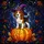 Halloween Dog Lovers' Tiffany Stained Glass Beagle Witch Puppy Pumpkin Autumn Leaves Starry Mosaic Stained Glass Suncatcher - 7