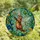 Fantasy Art Fans Whimsical Otter Fairy Stained Glass, Iridescent Wings, Teal Amber Gold Jewel Tones Intricate Mosaic Stained Glass Suncatcher - 4