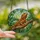 Reptile Lovers' Vibrant Tiffany Stained Glass Bearded Dragon, Golden Orange Emerald Green Sky Blue Mosaic Stained Glass Suncatcher - 2