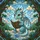 Fantasy Book Lovers' Chibi Dragon Tiffany Stained Glass Mosaic Blue Aqua Brown Green Jewel Tones Stained Glass Suncatcher - 7