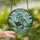 Fantasy Book Lovers' Chibi Dragon Tiffany Stained Glass Mosaic Blue Aqua Brown Green Jewel Tones Stained Glass Suncatcher - 2