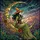 Mystic Souls' Tiffany Stained Glass Witch Crescent Moon, Emerald Green Orange Purple Jewel Tone Twilight Sky Mosaic Stained Glass Suncatcher - 7