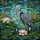 Nature Lovers' Tiffany Stained Glass Great Blue Heron Lotus Lily Aquatic Mosaic in Teal Blue Emerald Stained Glass Suncatcher - 7