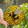 Nature Lovers' Tiffany Stained Glass Bumblebee Honeycomb Golden Amber Iridescent Blue Mosaic Stained Glass Suncatcher - 1