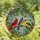Nature Lovers' Vibrant Tiffany Stained Glass Cardinal & Finch Floral Mosaic Stained Glass Suncatcher - 891LLf5Ufw