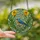 Nature Lovers' Jewel Tone Stained Glass Bluebird Daffodil Floral Mosaic Stained Glass Suncatcher - HFYot75CNq