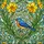 Nature Lovers' Jewel Tone Stained Glass Bluebird Daffodil Floral Mosaic Stained Glass Suncatcher - 7