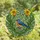 Nature Lovers' Jewel Tone Stained Glass Bluebird Daffodil Floral Mosaic Stained Glass Suncatcher - odHJ9LFW5K