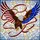 Patriotic Americans' Majestic Stained Glass Bald Eagle American Flag Ruby Sapphire Amber Mosaic Stained Glass Suncatcher - 7