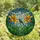Nature Lovers' Vibrant Tiffany Style Stained Glass Blue Bird Golden Lilies Emerald Leaves Azure Sky Mosaic Stained Glass Suncatcher - sonkHna1Jv