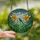 Nature Lovers' Vibrant Tiffany Style Stained Glass Blue Bird Golden Lilies Emerald Leaves Azure Sky Mosaic Stained Glass Suncatcher - zYgvgVSe-0