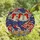 Patriotic Americans' Vibrant Tiffany Stained Glass Three Roosters American Flag Stars & Stripes Mosaic Stained Glass Suncatcher - AASI2YP2R8