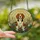 Beagle Lovers' Stained Glass Tiffany Style Beagle Wildflower Sunburst Design Stained Glass Suncatcher - 2