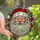 Holiday Enthusiasts' Vibrant Tiffany Stained Glass Santa Face Red Gold Blue Edge-to-Edge Mosaic Stained Glass Suncatcher - 1