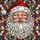 Holiday Enthusiasts' Vibrant Tiffany Stained Glass Santa Face Red Gold Blue Edge-to-Edge Mosaic Stained Glass Suncatcher - 7