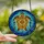 Ocean & Art Lovers' Intricate Stained Glass Sea Turtle Mandala Blue Orange Yellow Bronze Jewel Tones Stained Glass Suncatcher - 2