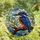 Nature Lovers' Tiffany Stained Glass Kingfisher Art, Royal Blue Orange Emerald Jewel Tone Mosaic Stained Glass Suncatcher - 4