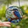 Nature Lovers' Tiffany Stained Glass Kingfisher Art, Royal Blue Orange Emerald Jewel Tone Mosaic Stained Glass Suncatcher - 2