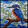 Nature Lovers' Tiffany Stained Glass Kingfisher Art, Royal Blue Orange Emerald Jewel Tone Mosaic Stained Glass Suncatcher - 7
