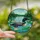 Nature Lovers' Glowing Tiffany Stained Glass Loons with Chicks Mosaic Emerald Green Teal Pink Lake Scene Water Lilies Stained Glass Suncatcher - 2