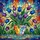 Floral Art Fans' Tiffany Style Stained Glass Tulip Bouquet Mosaic Vibrant Jewel Tones Stained Glass Suncatcher - 7