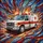 Emergency Services Supporters Vibrant Tiffany Stained Glass Ambulance Mosaic Edge-to-Edge Geometric Jewel Tones Stained Glass Suncatcher - 7